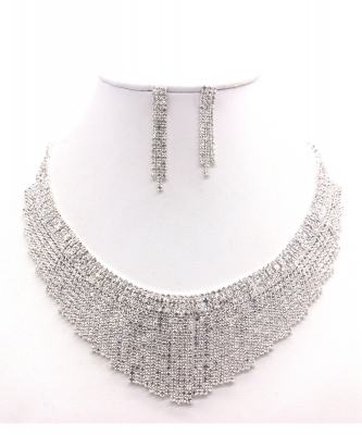 Rhinestone Necklace NB300599 SVCL